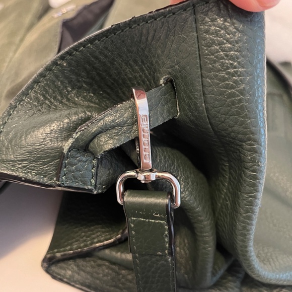 Cromia Leather 🇮🇹 Purse Magnetic Closure Olive Green Satchel Bag Made In Italy - Picture 15 of 16